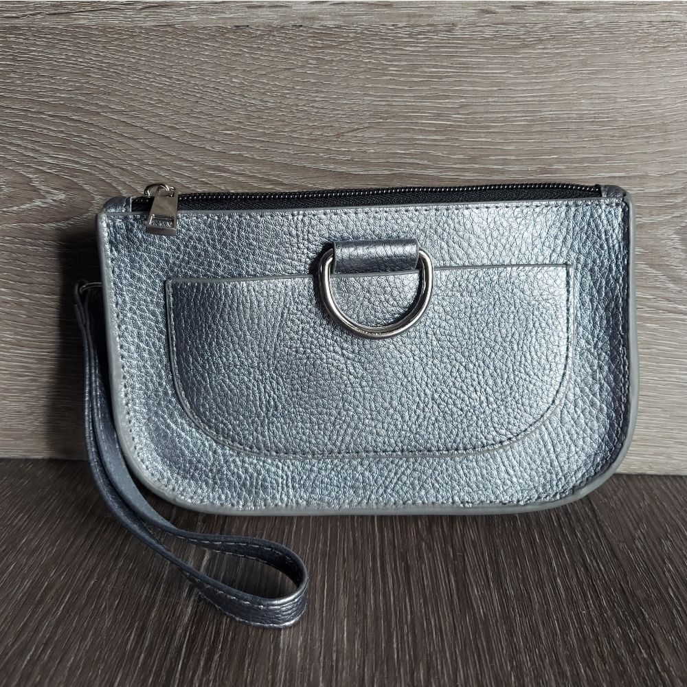 Safe Keeper Silver Wristlet Bag